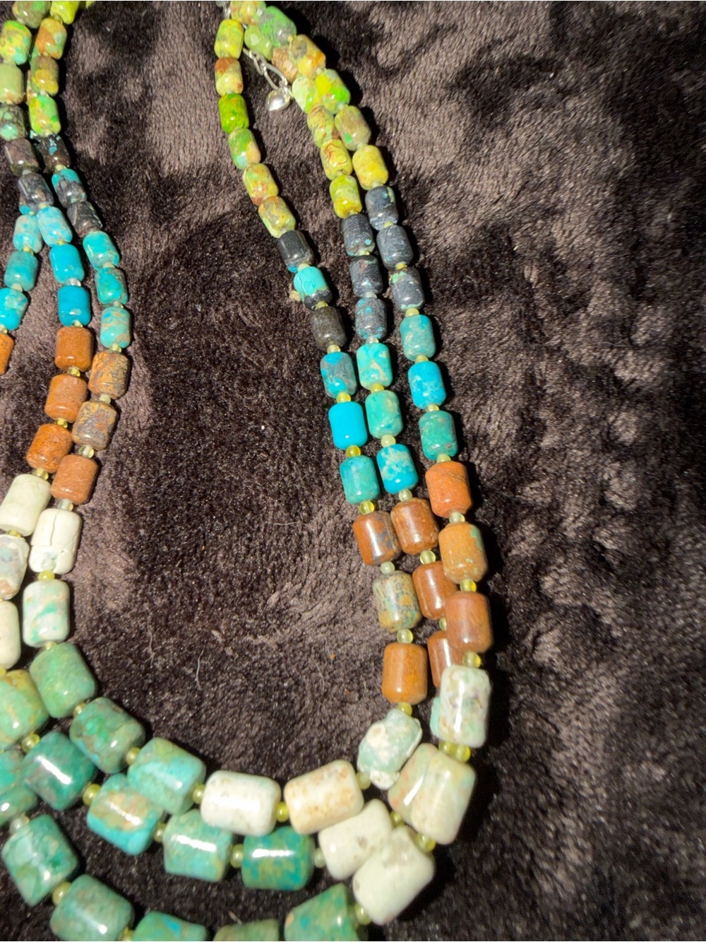 Jay King Multi-Strand Turquoise, Teal, Green & Brown Beaded Necklace